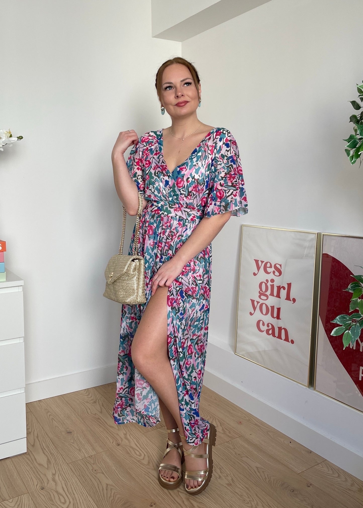 Robe longue à motif JULIETTE