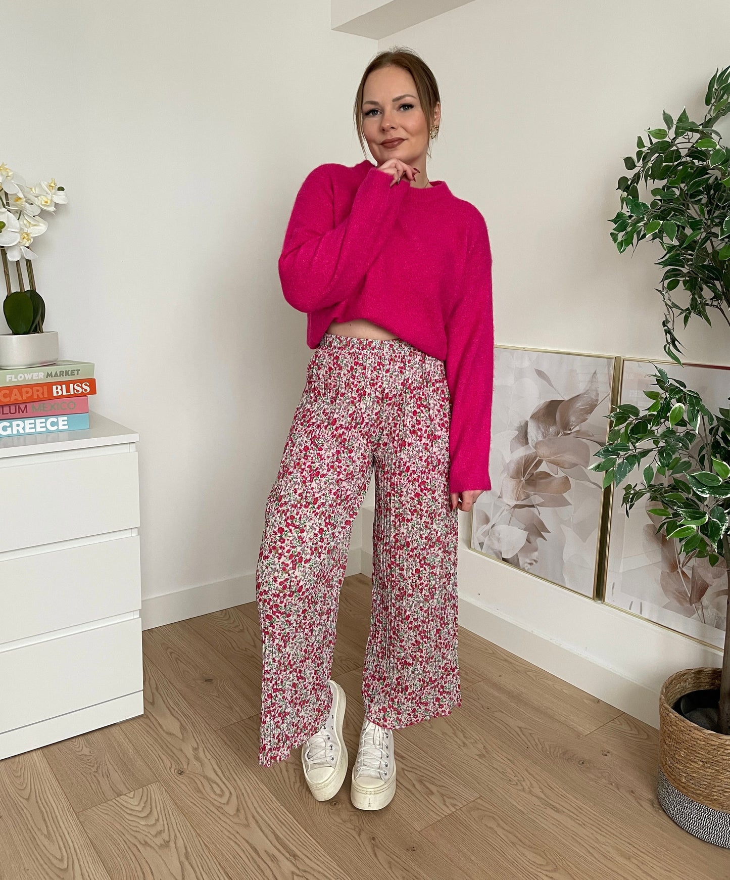 Pantalon plissé VIOLETTA - Fuschia
