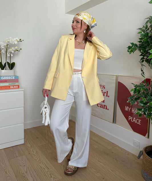 Pantalon tailleurs écru VIRIDIA