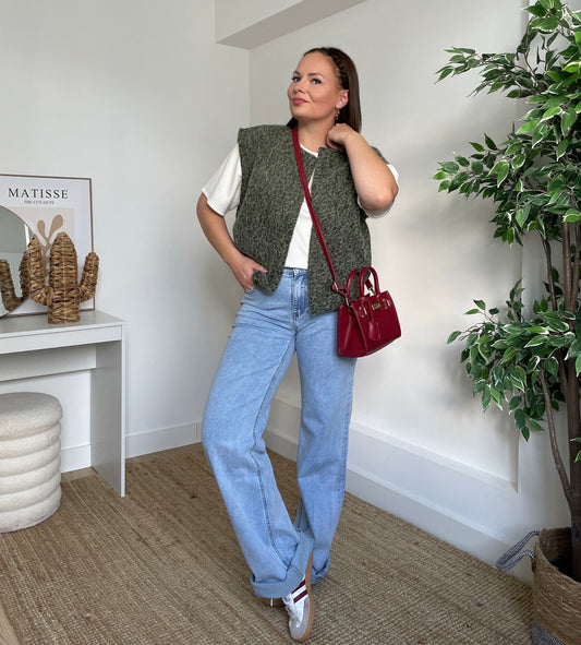 Gilet feutrine kaki - OLIVIA