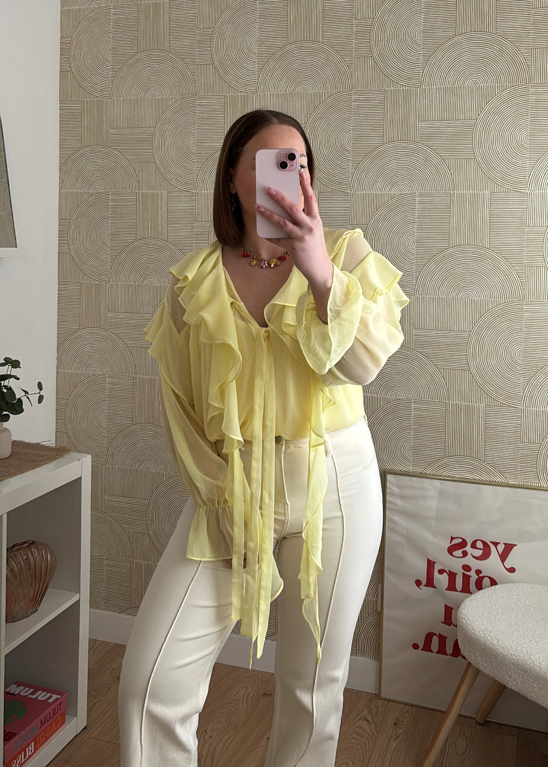 Blouse volantée jaune - NOÉMY