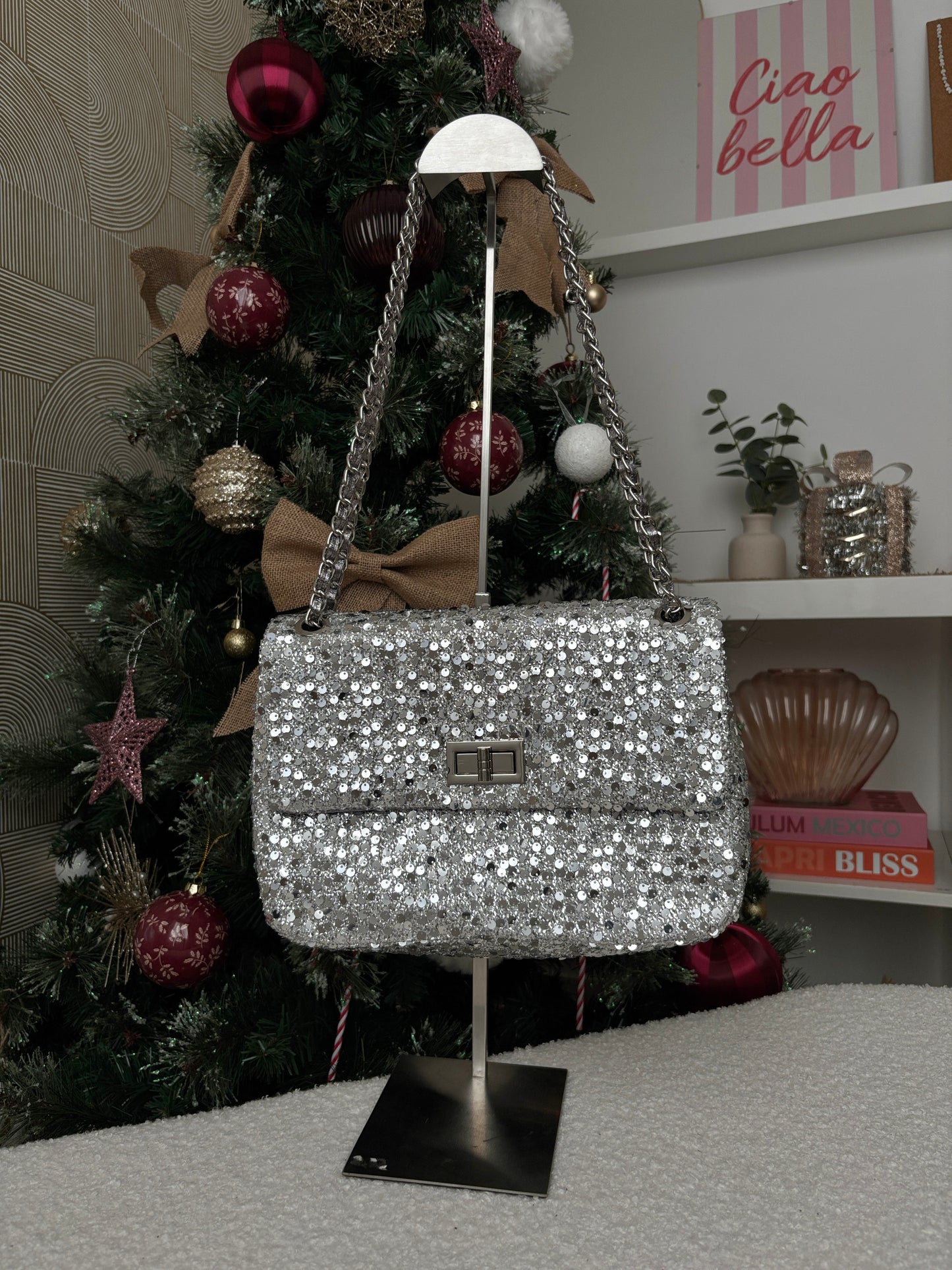 Sac à main argenté - SEQUINS