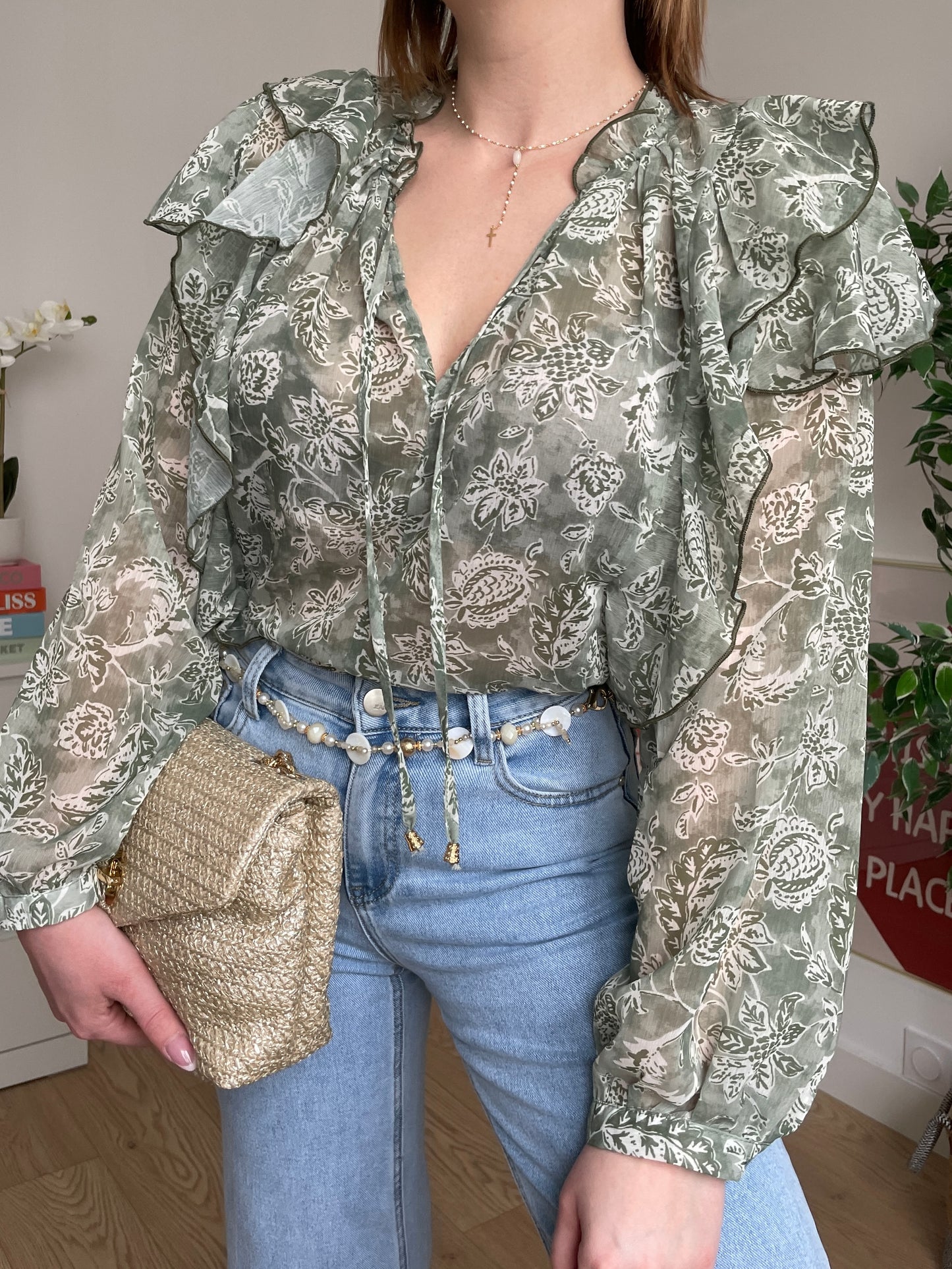 Blouse verte CAROLINE