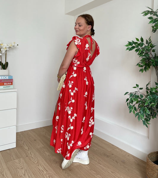 Robe longue corail CAÏANA