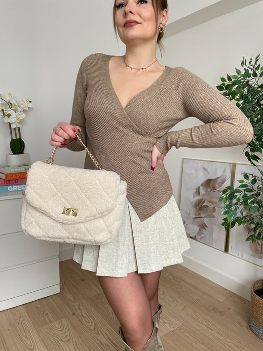 Top côtelé beige MAÏA