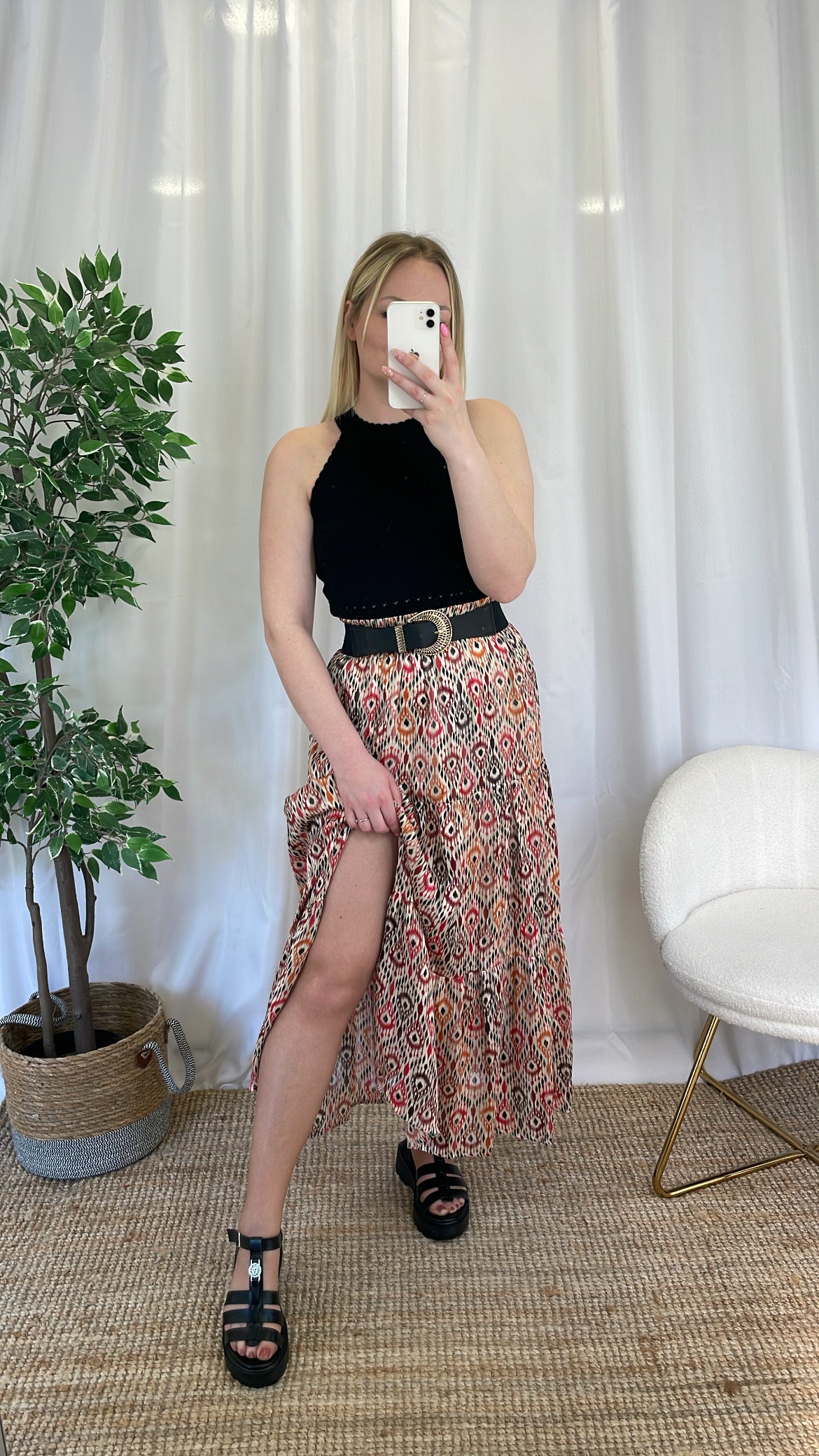 Jupe longue HASMINA - Orange