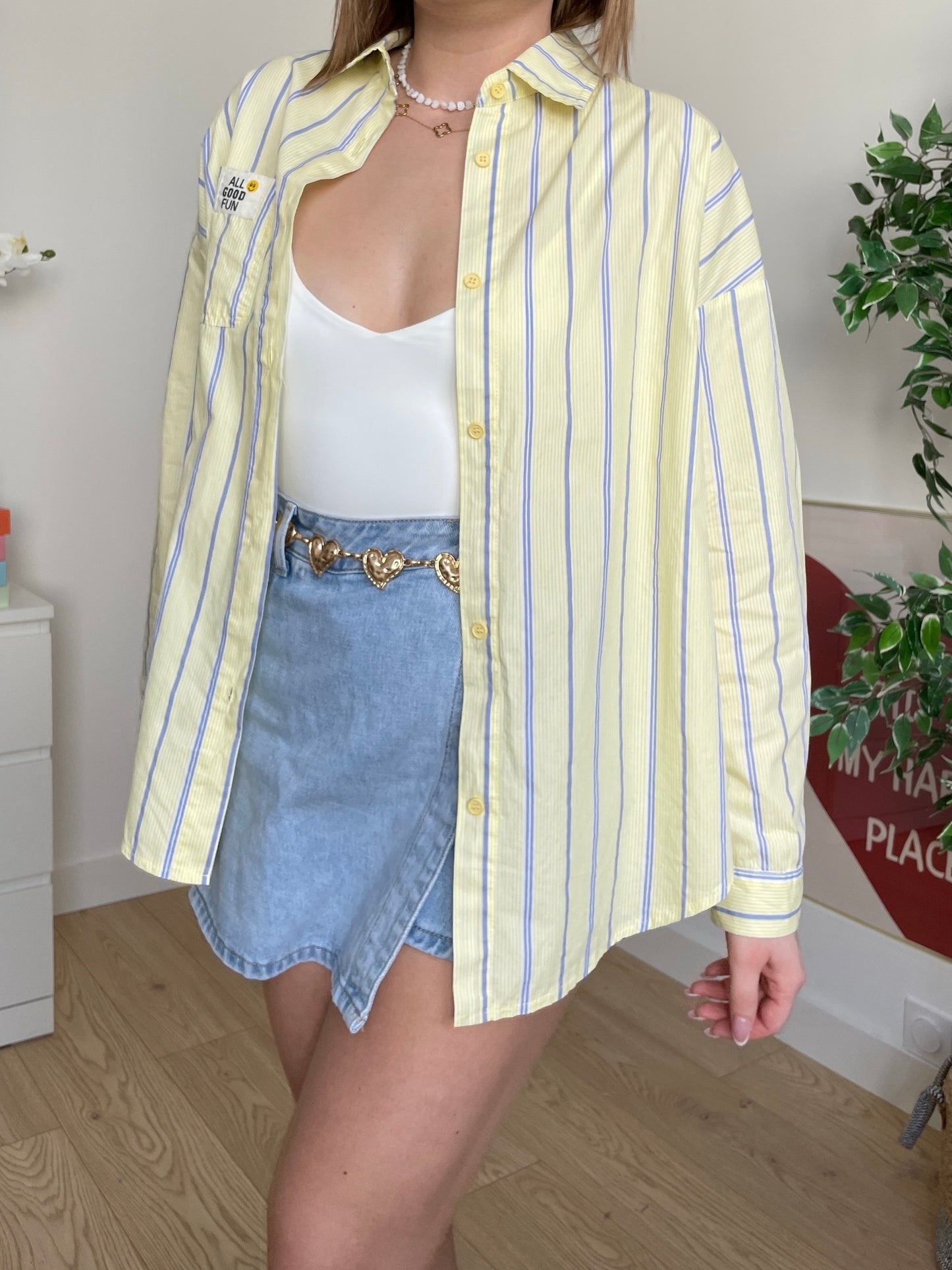Chemise à rayures jaune SOPHIE