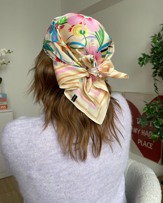 Foulard en satin beige NOVA