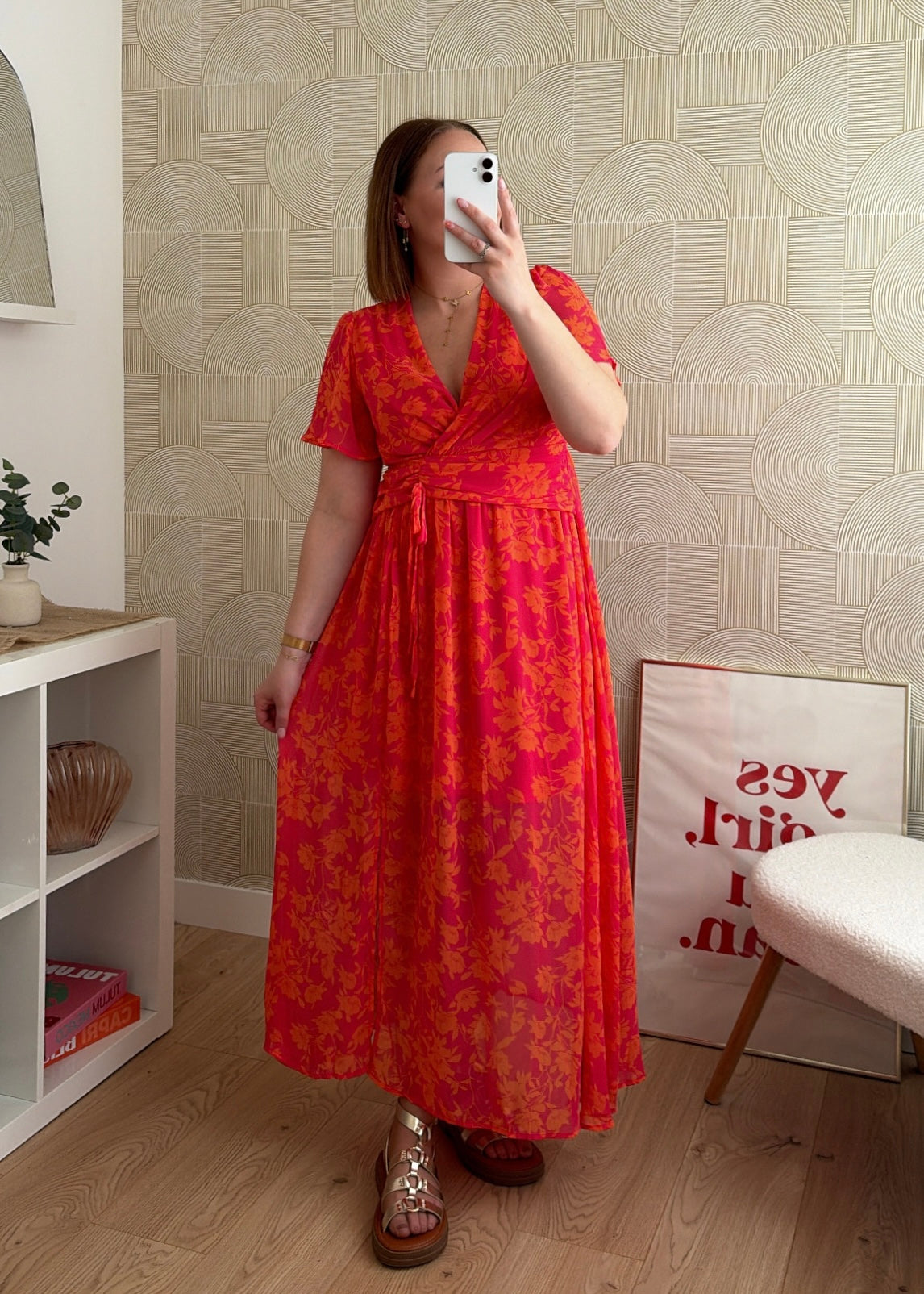 Robe longue orange - ALMA