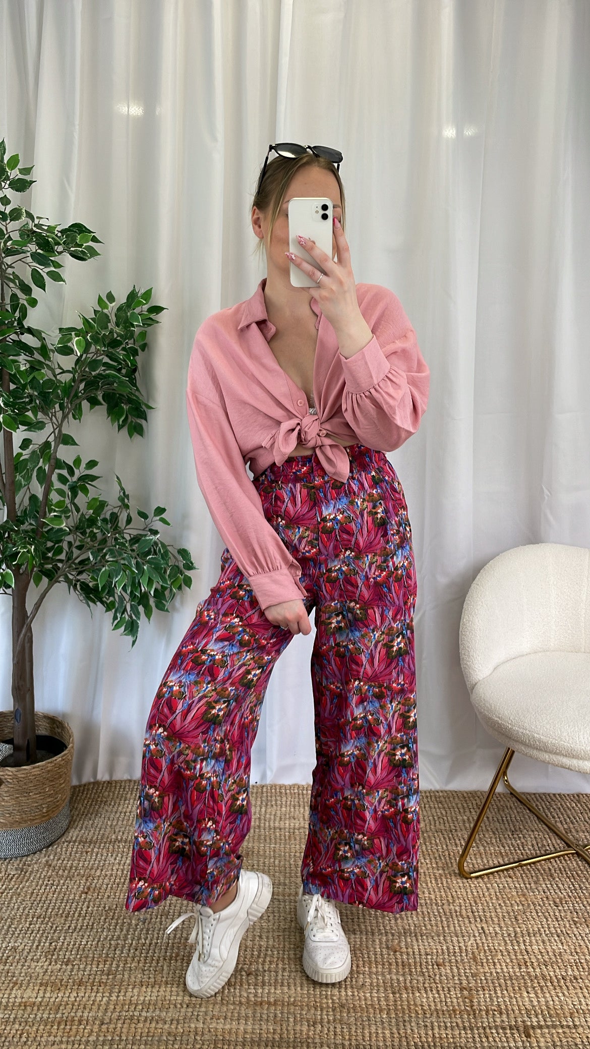 Pantalon fluide CHERRIA - Rose