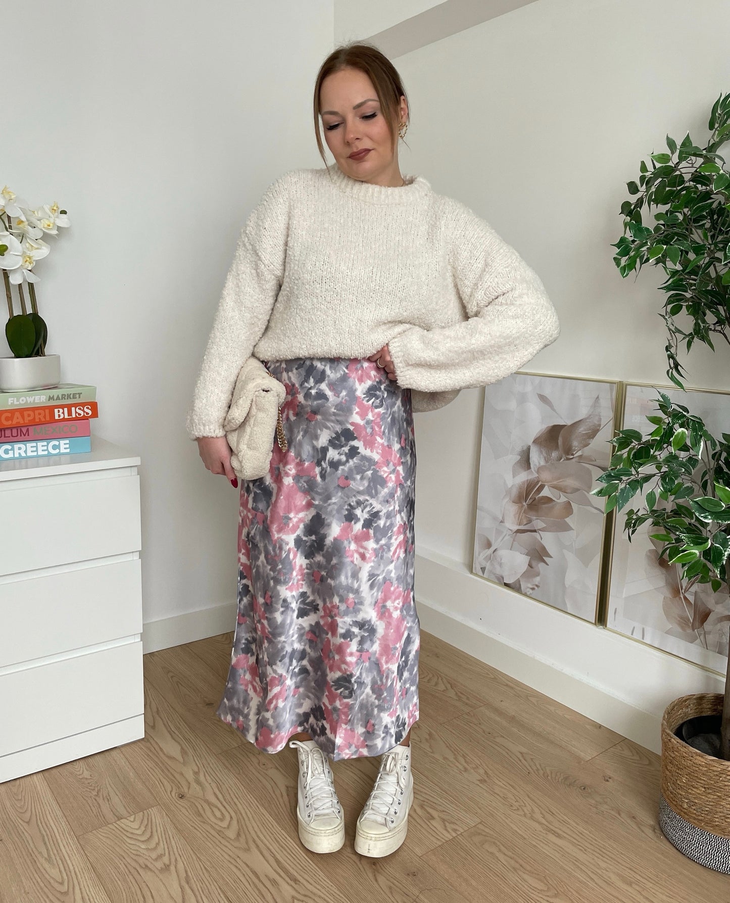 Jupe satinée rose DAPHNEA