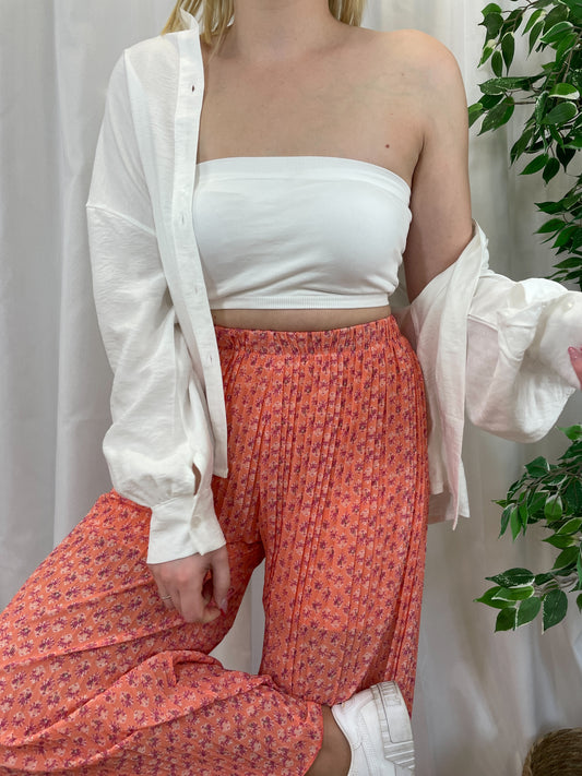 Pantalon plissé SOHOYA - Orange