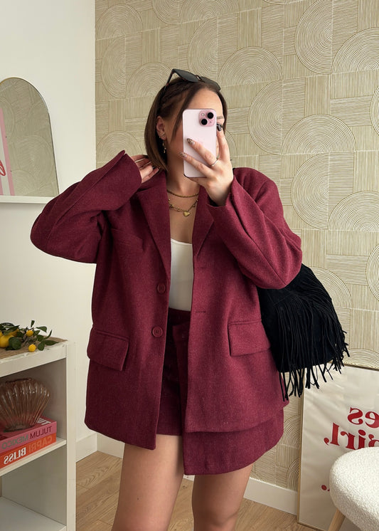 Jupe short bordeaux - NAÏSSA