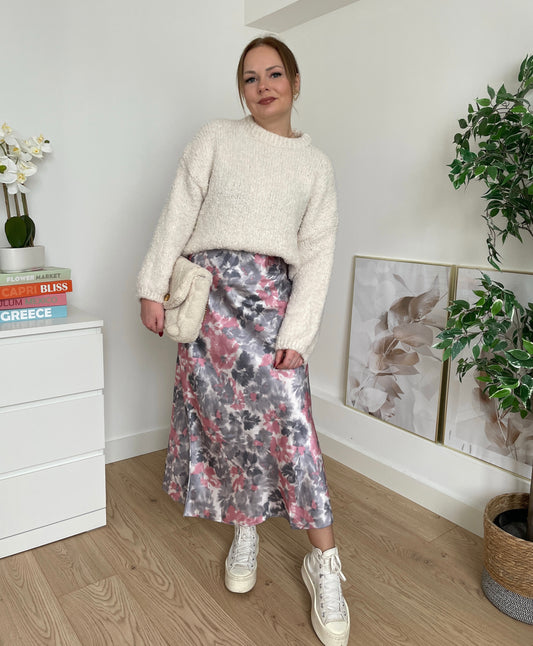 Jupe satinée rose DAPHNEA