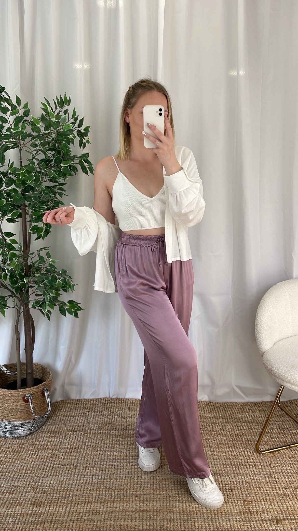Pantalon fluide LORIE - Parme