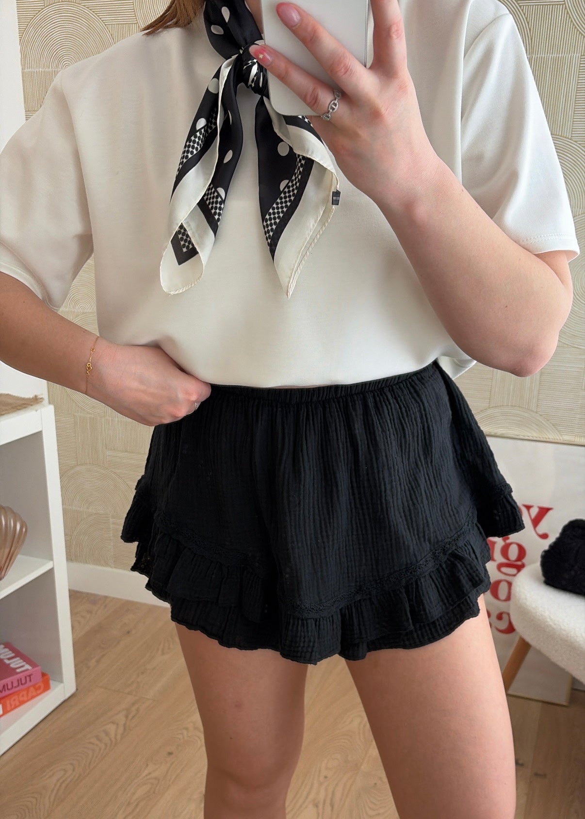 Jupe-short noire - GAZE DE COTON