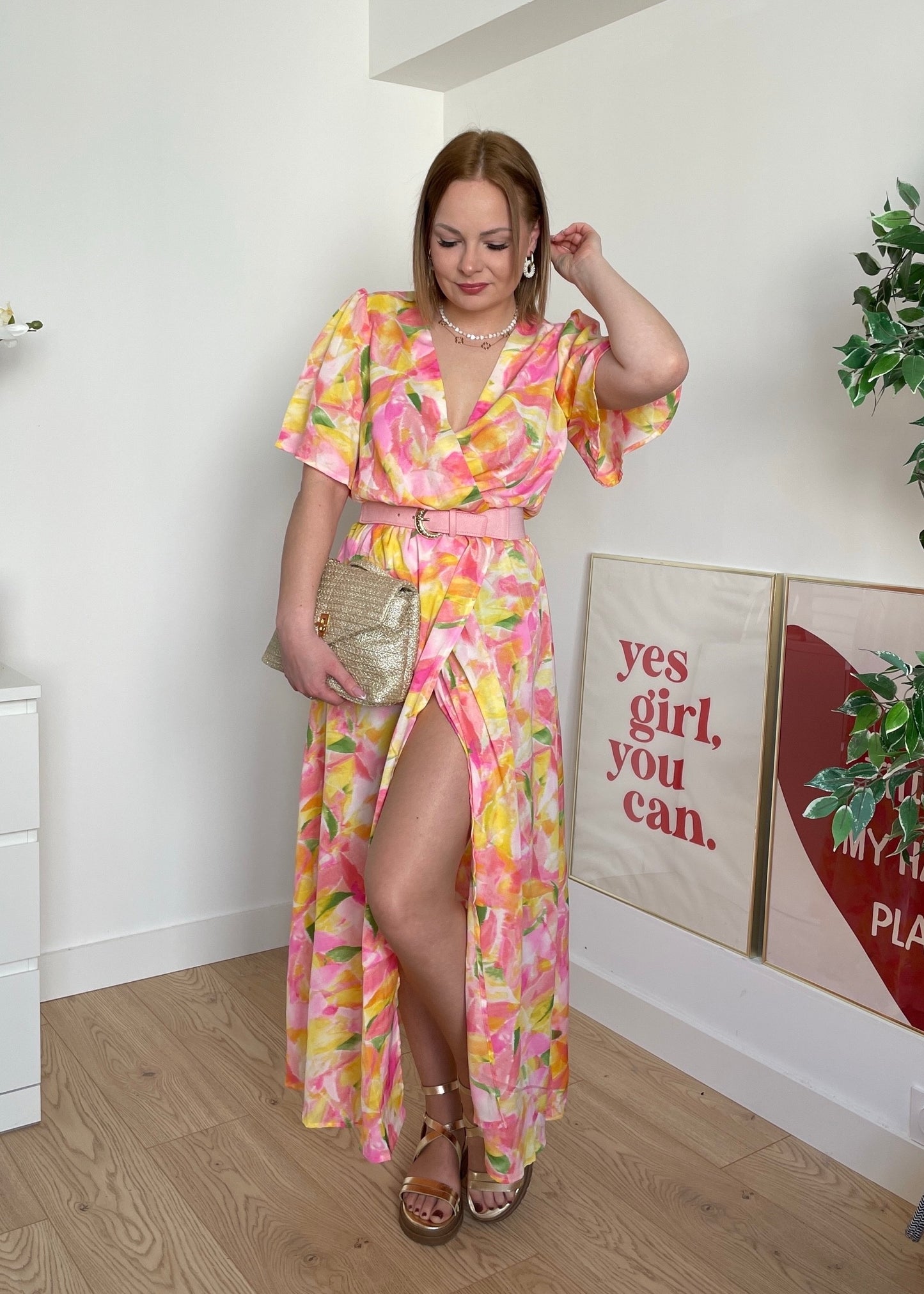 Robe longue jaune VANESSA