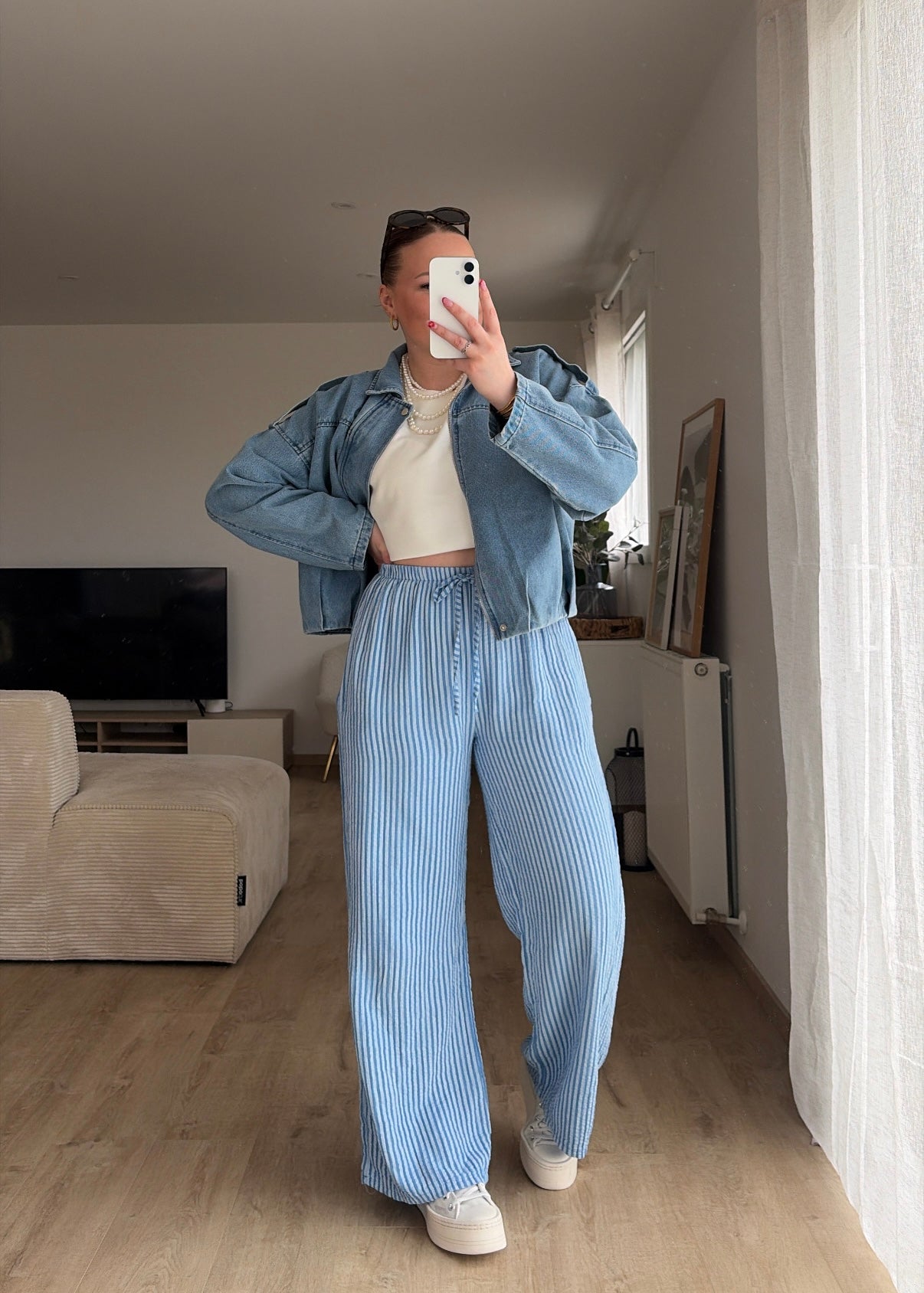 Pantalon bleu - GAZE DE COTON