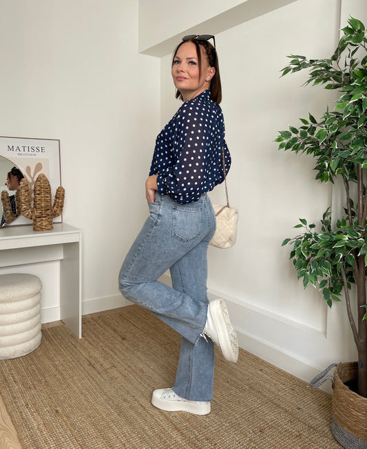 Jeans straight bleu - MADDI