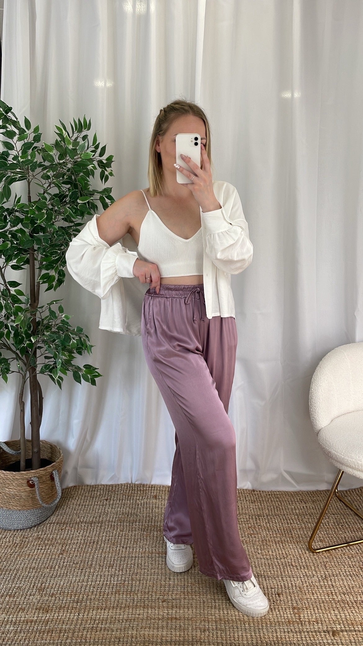 Pantalon fluide LORIE - Parme