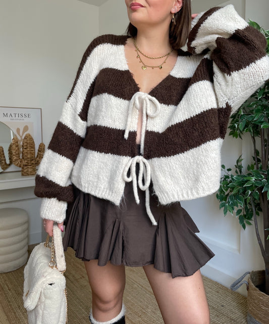 Pull à rayures choco - MATTY