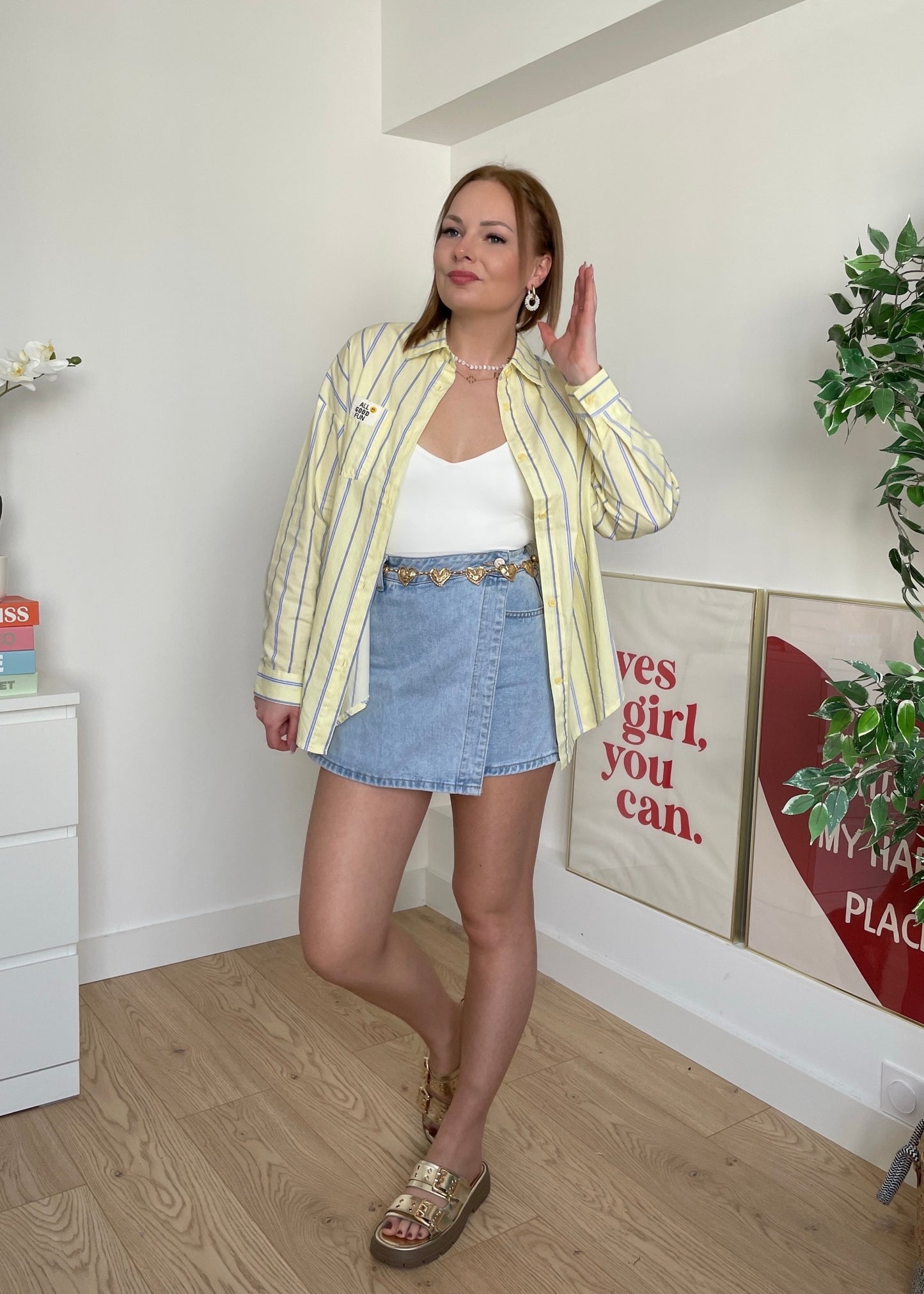Chemise à rayures jaune SOPHIE