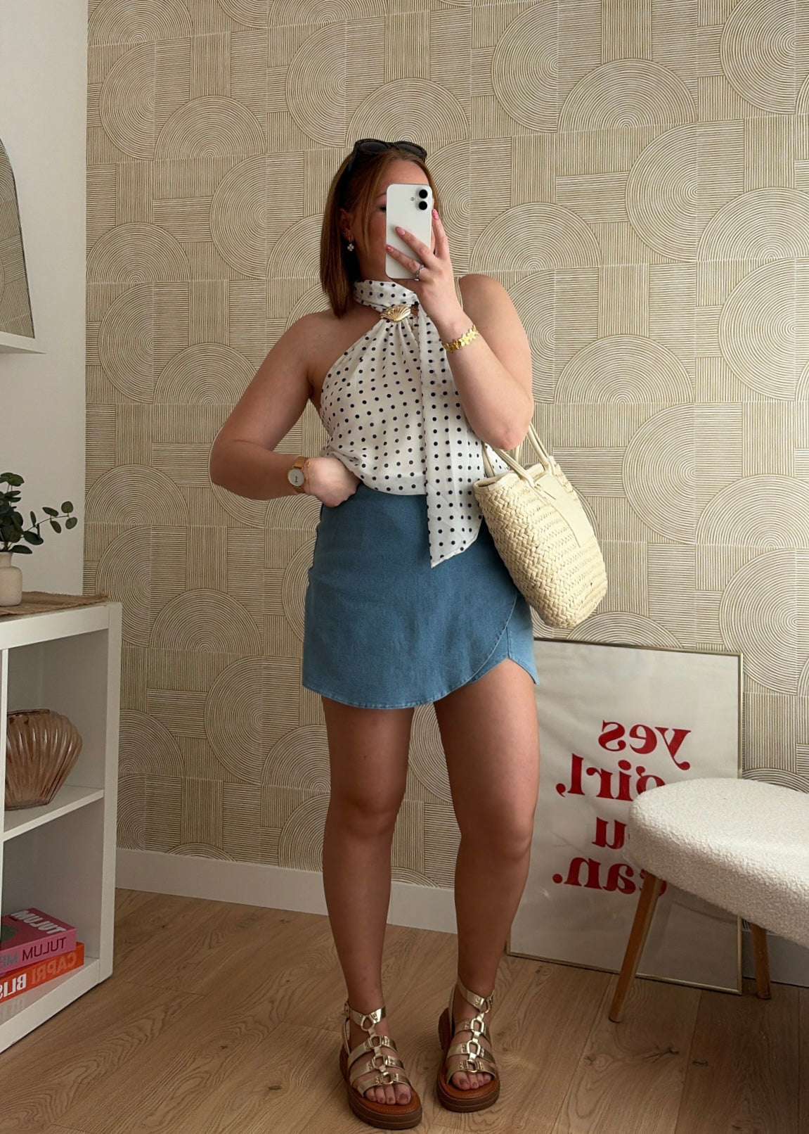 Top à pois blanc - BIANCO