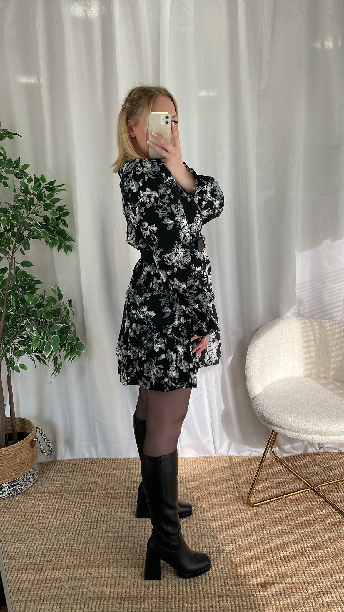 Robe black & white LILA
