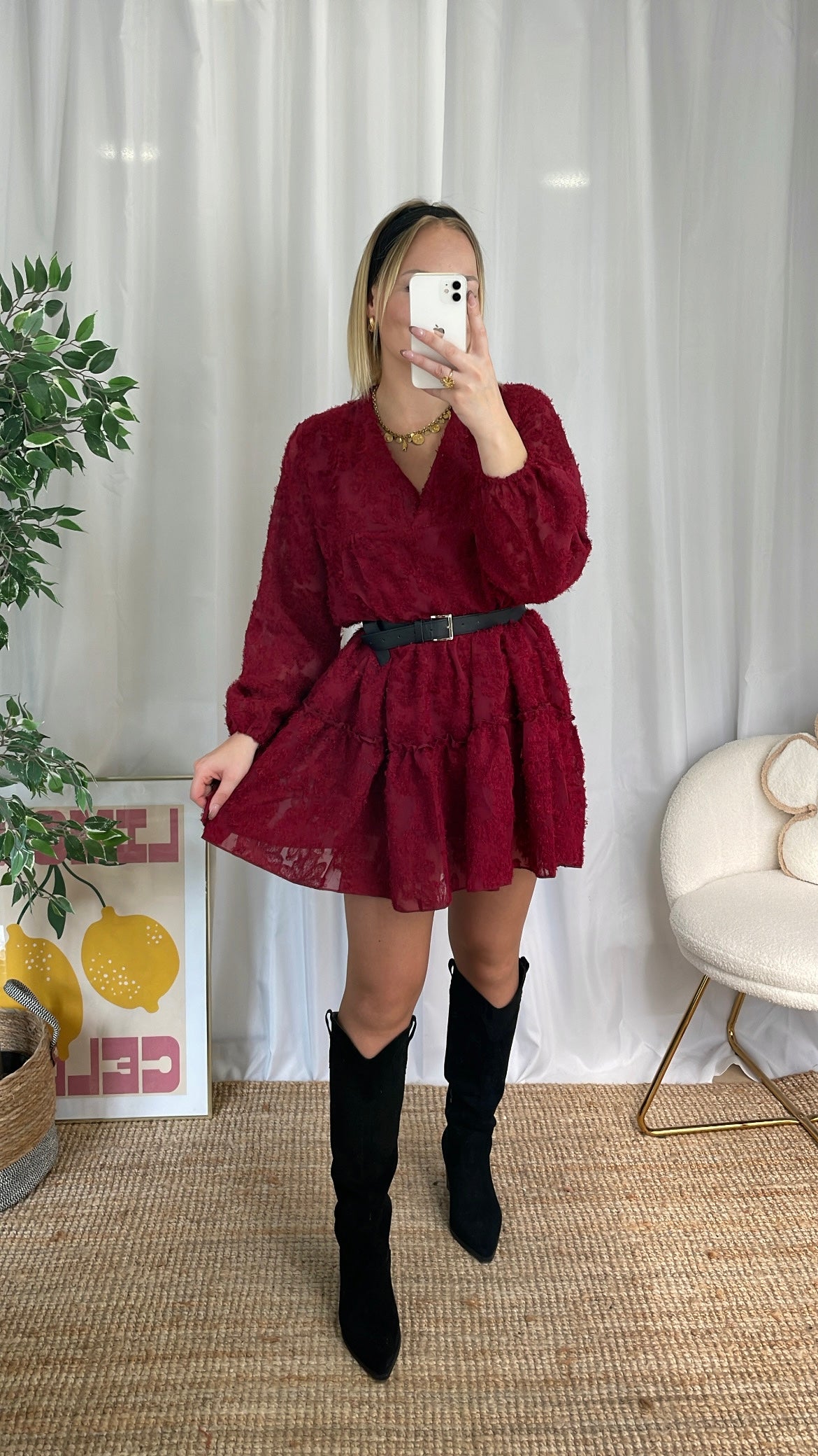 Robe bordeaux YVETTE