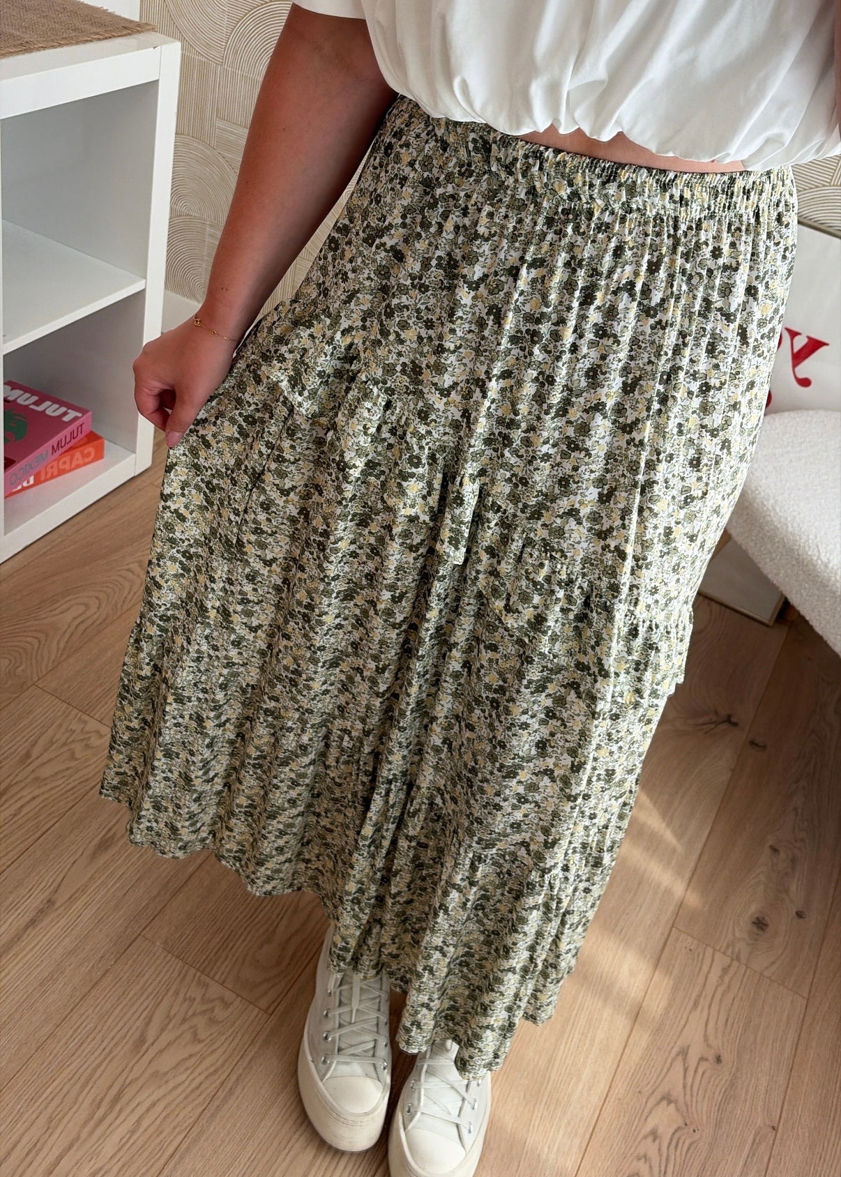 Jupe longue kaki - FLOWERS