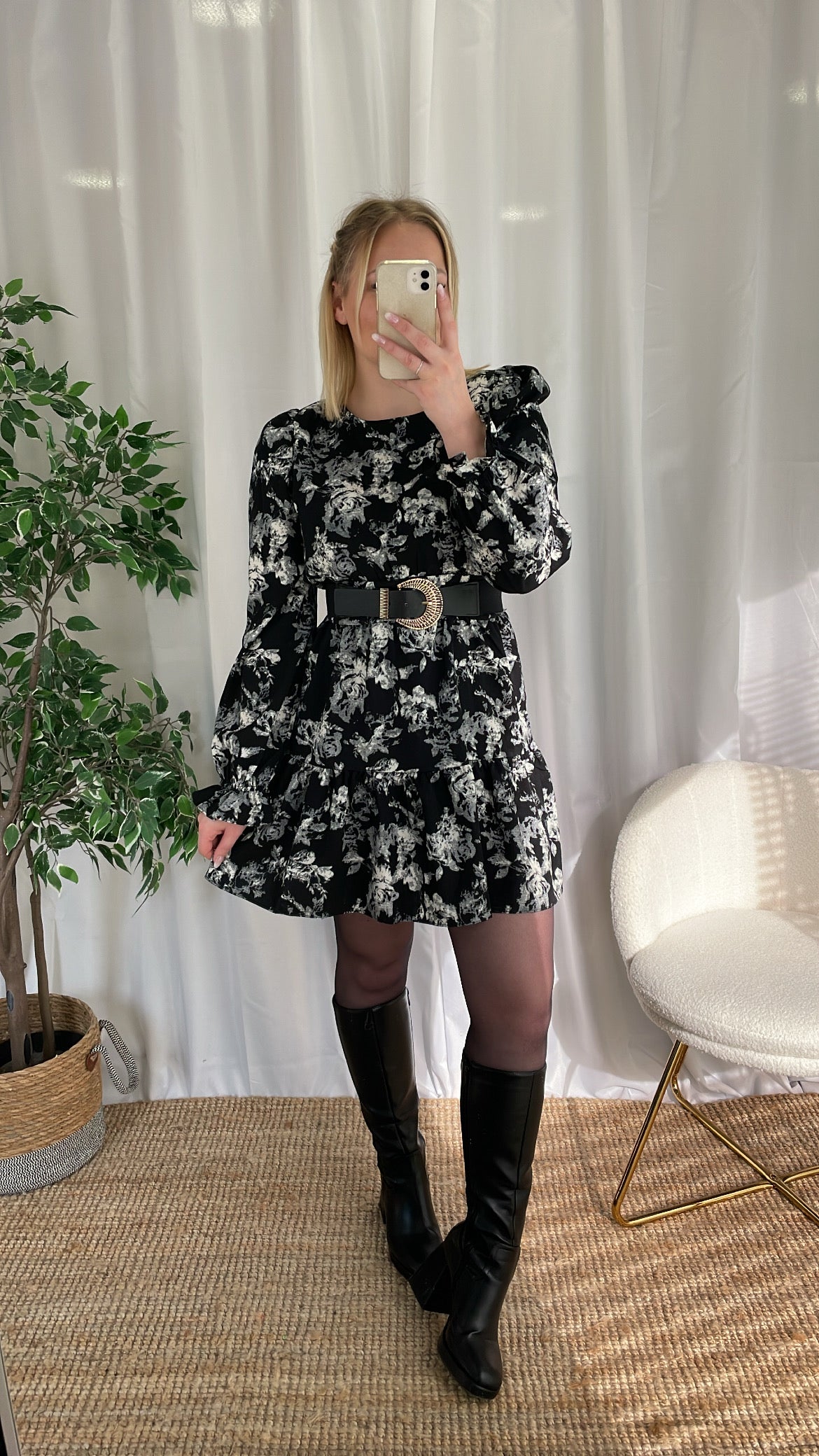 Robe black & white LILA
