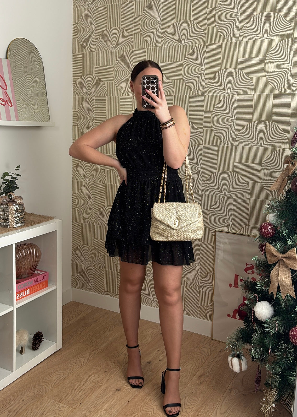 Robe courte noire "LA FLAMBOYANTE"