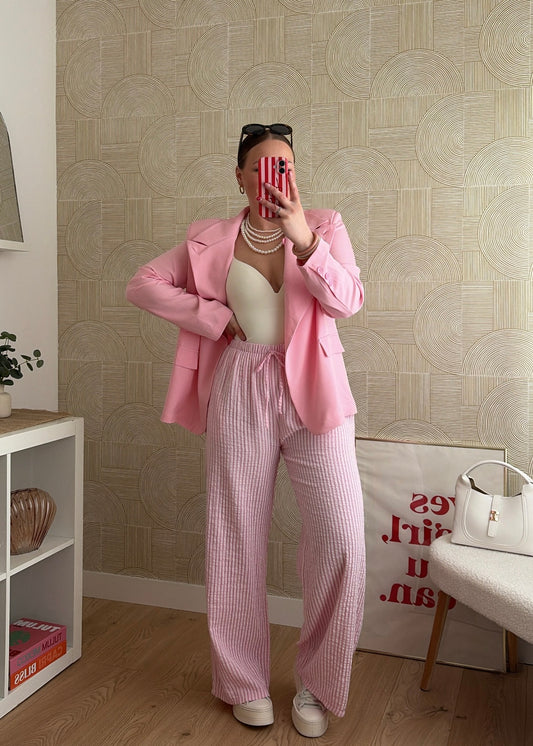 Blazer asymétrique rose - ELSA