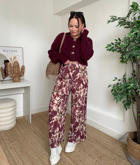 Pantalon plissé bordeaux - MOKA