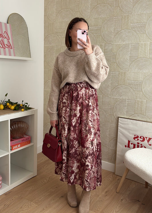 Jupe longue bordeaux - NADYA