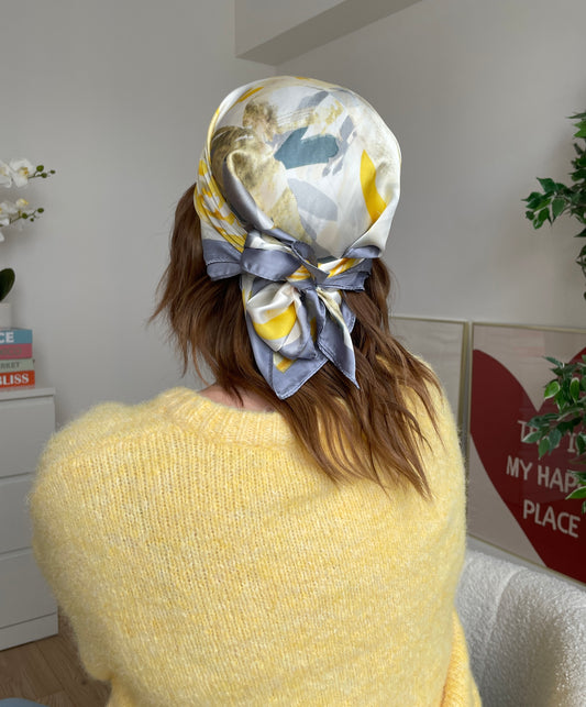 Foulard en satin à fleurs SOL