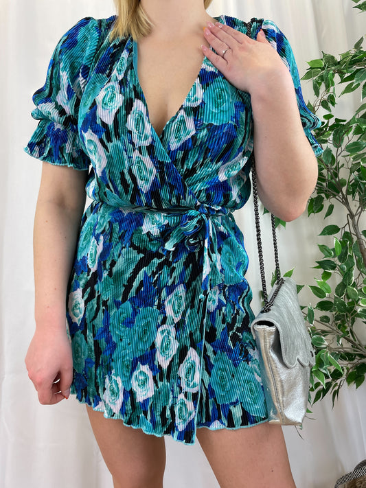 Robe à fleurs NATA - Bleue