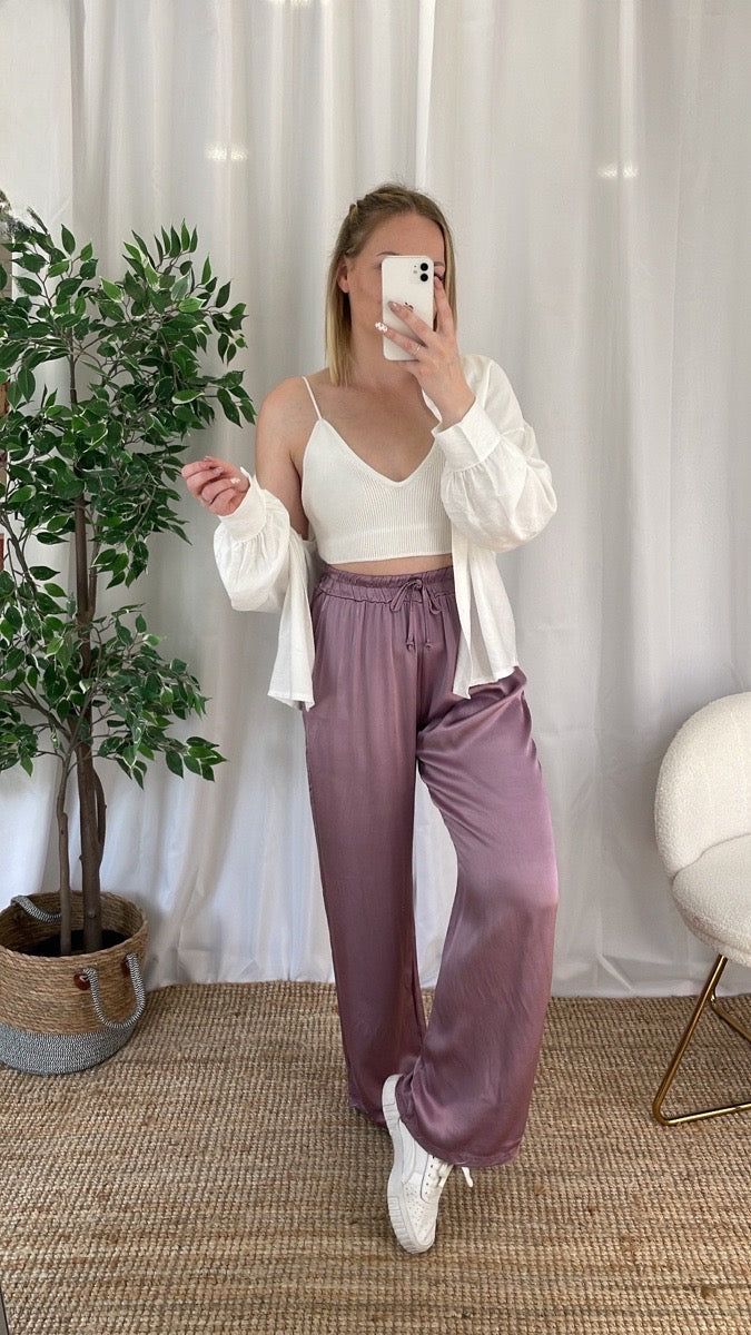 Pantalon fluide LORIE - Parme