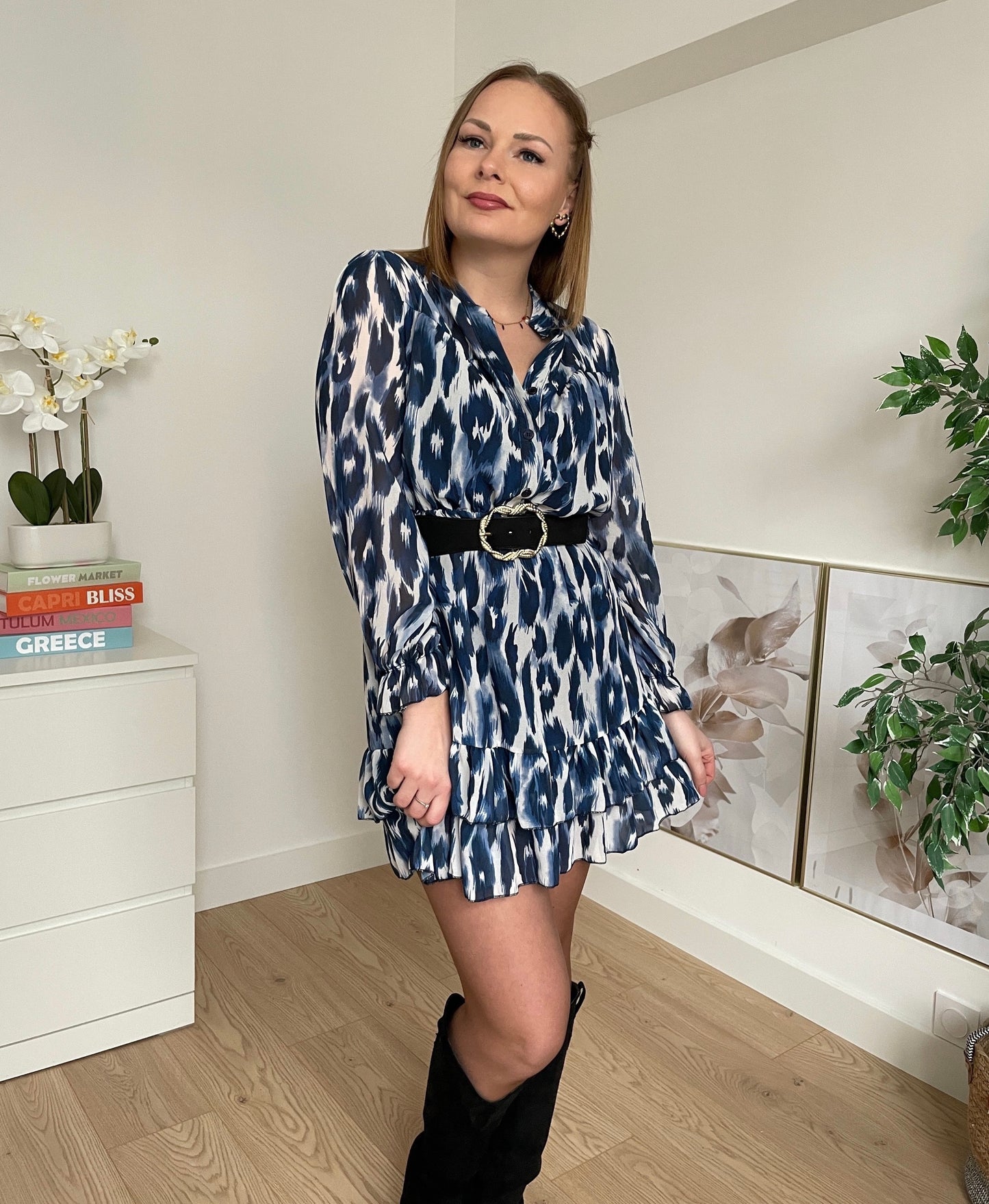 Robe courte bleu CYNTHIA
