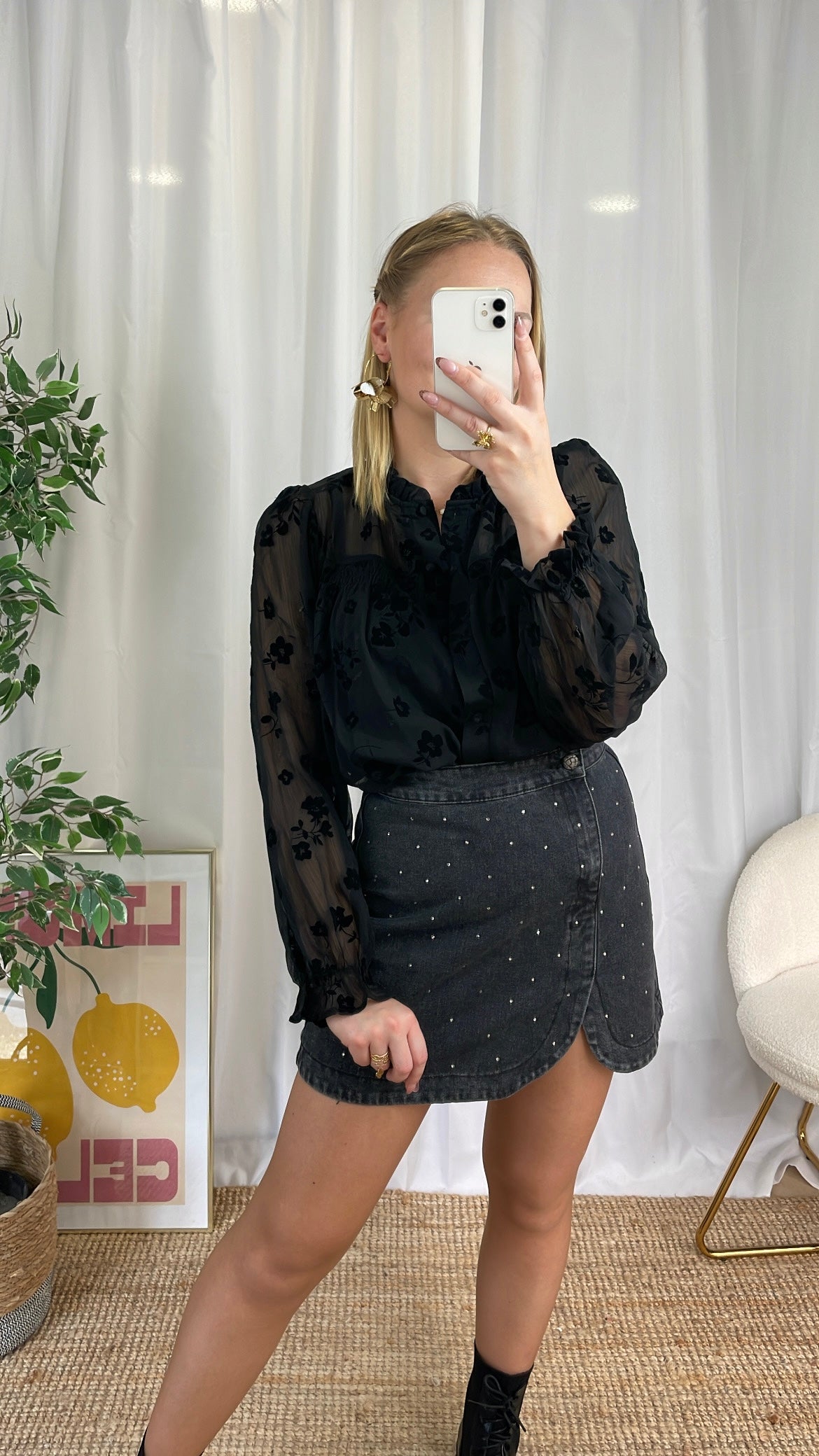 Chemisier noir FLORY