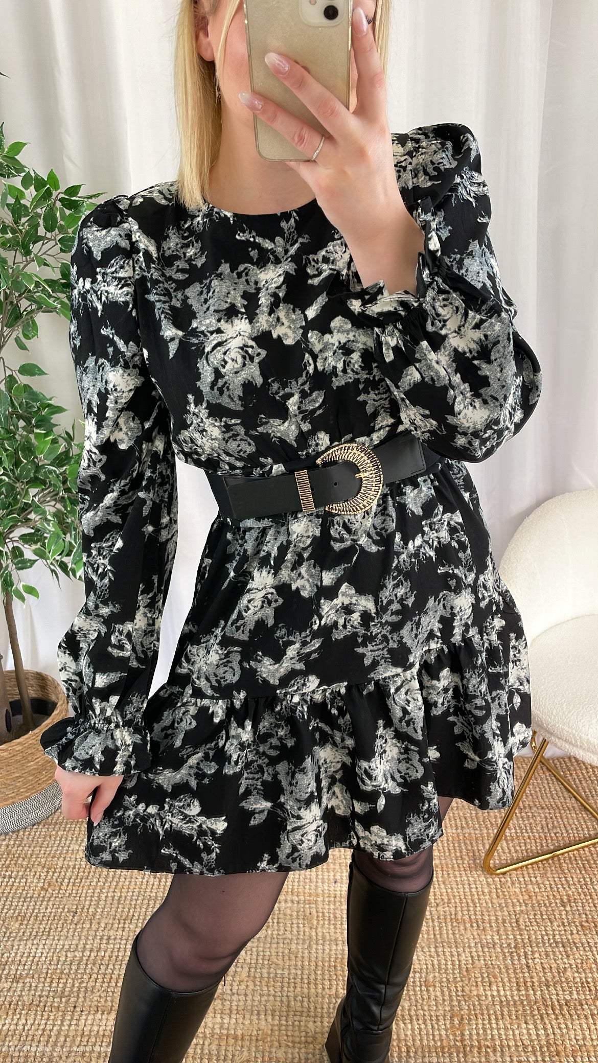 Robe black & white LILA