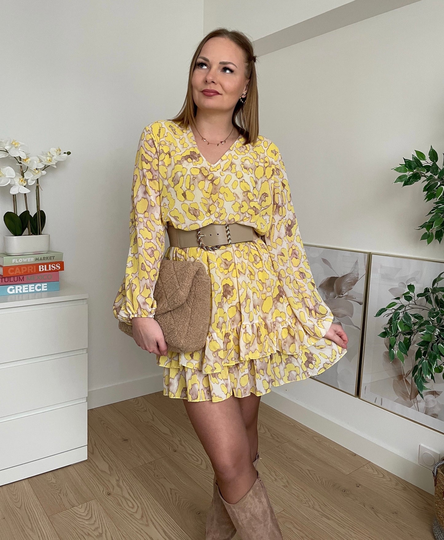 Robe courte jaune SOLINE