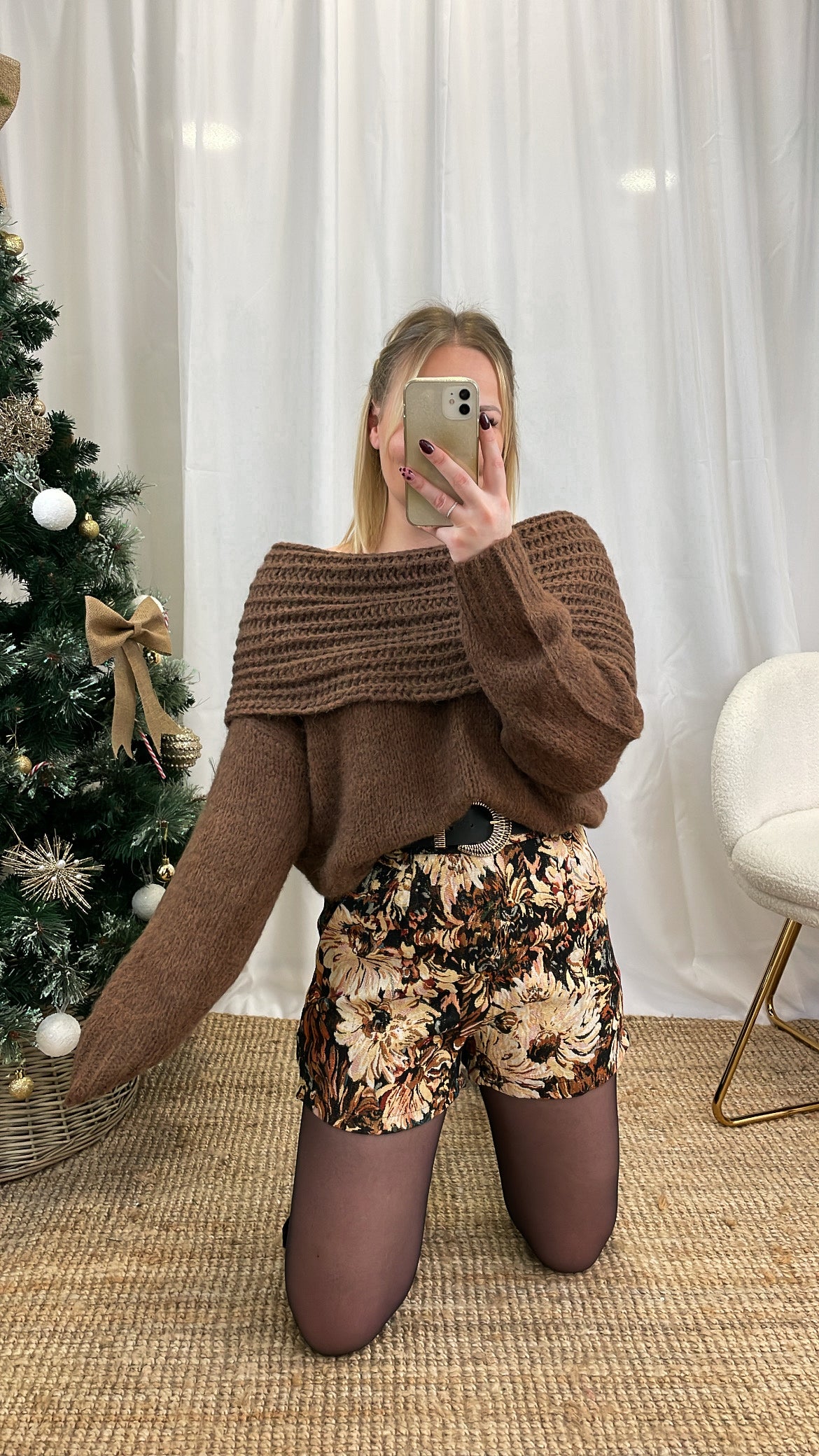 Short texturé à fleurs NANA