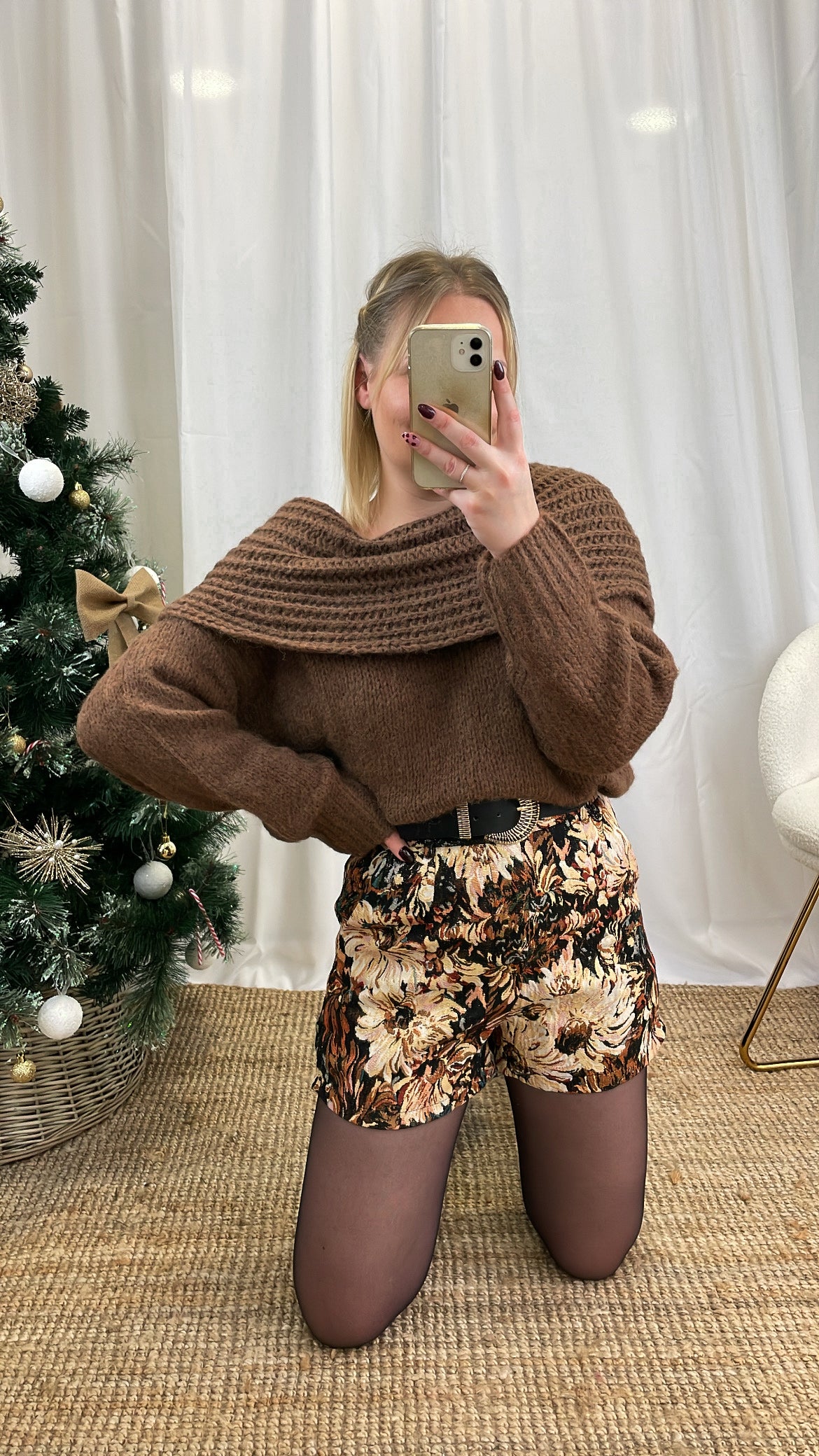 Short texturé à fleurs NANA