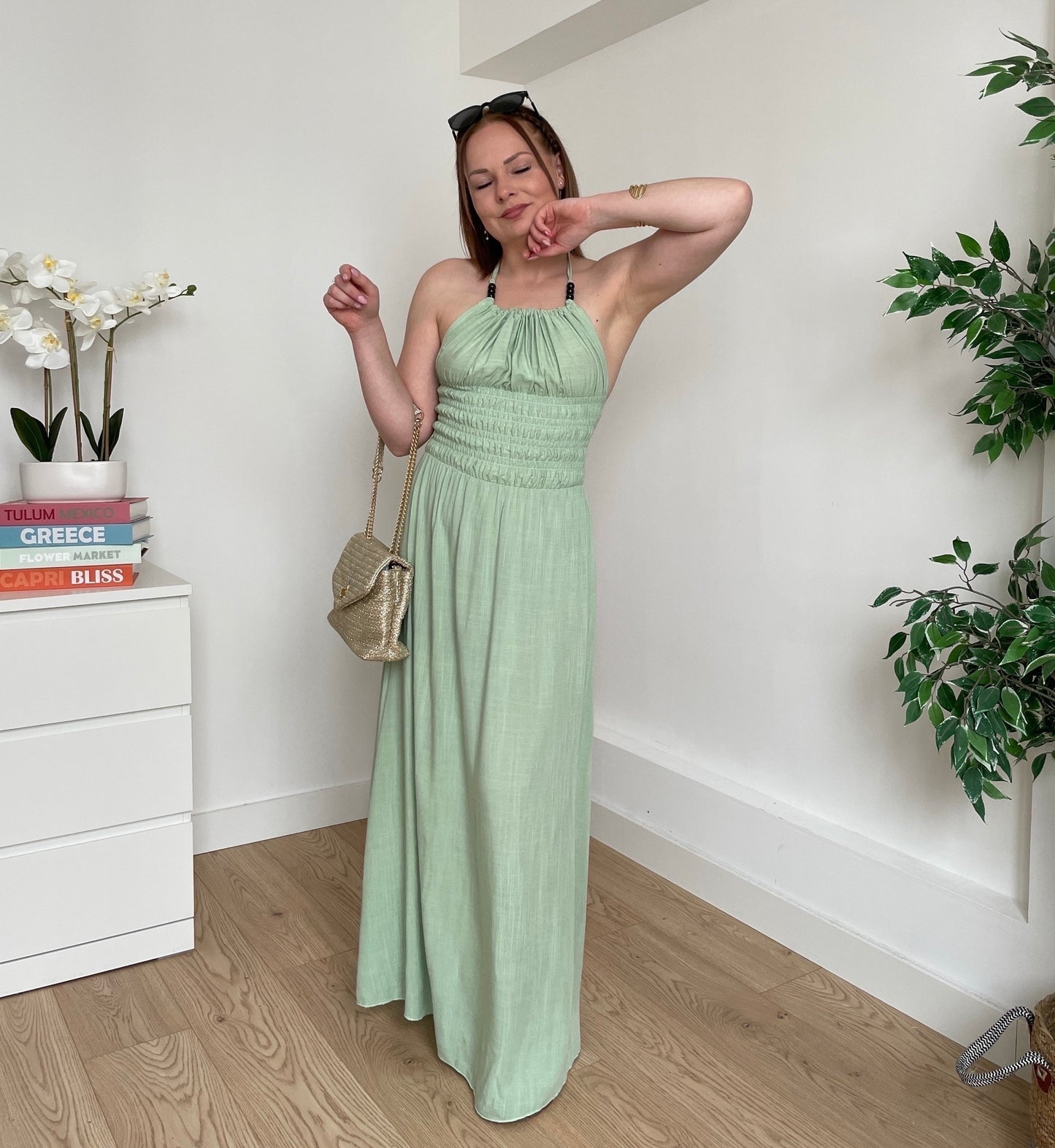 Robe longue vert d'eau CHARLÈNE
