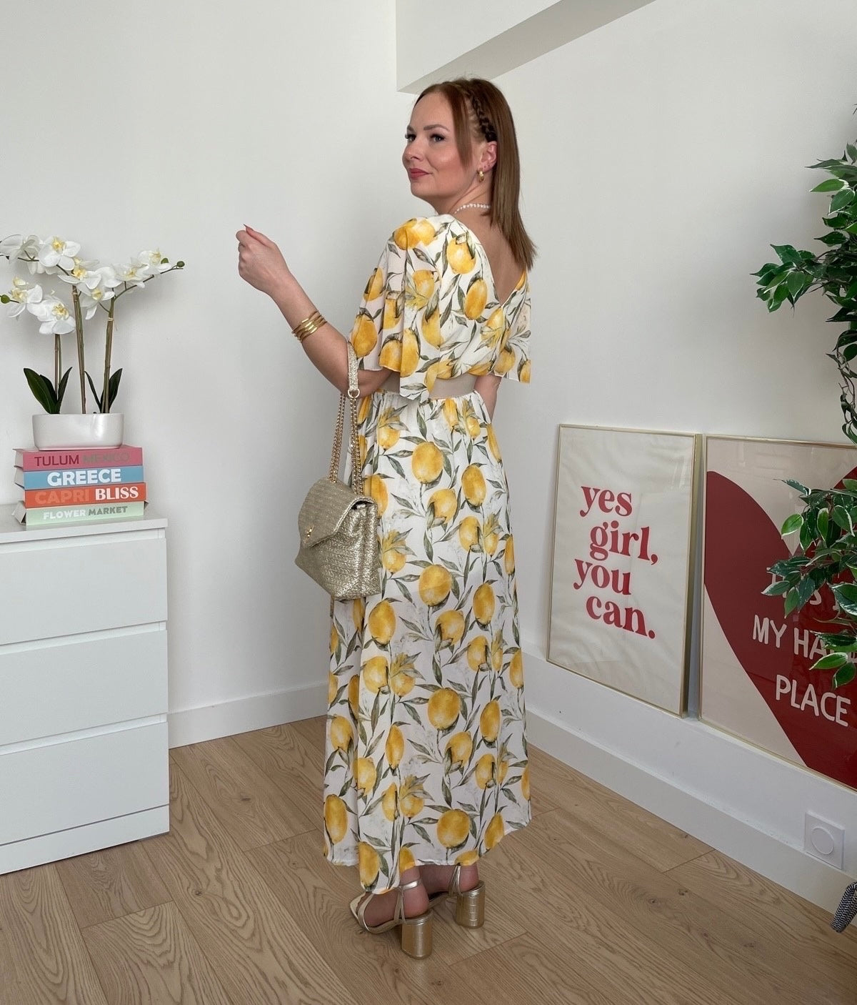 Robe longue à motifs CITRON