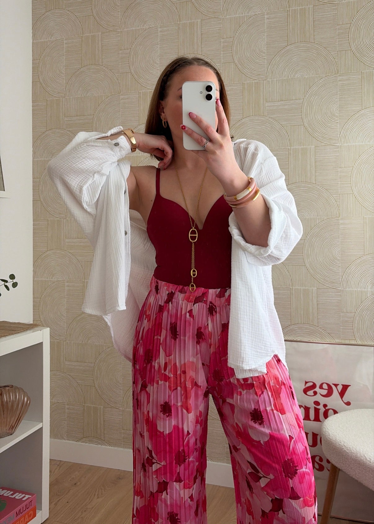 Pantalon plissé rose - NINA