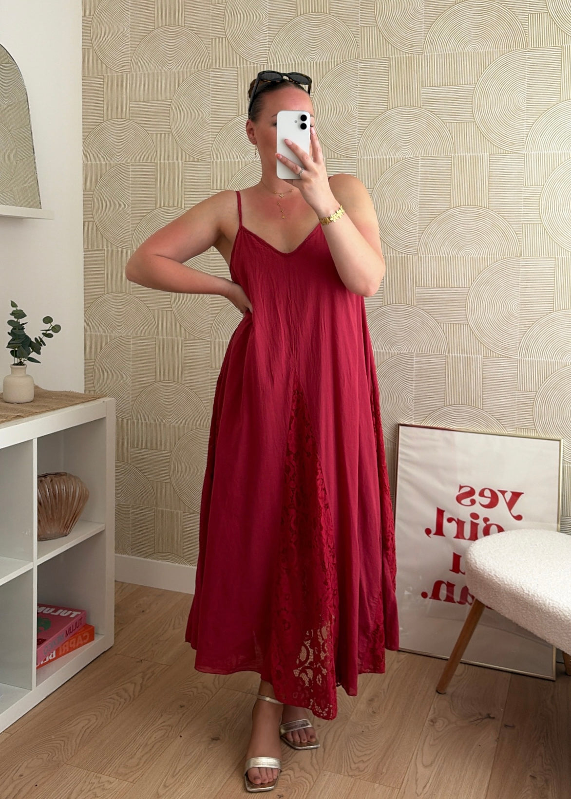 Robe dentelle bordeaux - CALIPSO