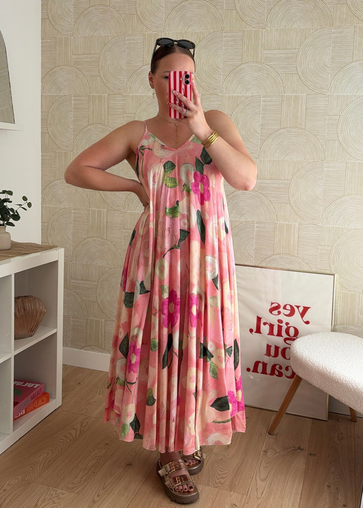 Robe longue rose - FLORA