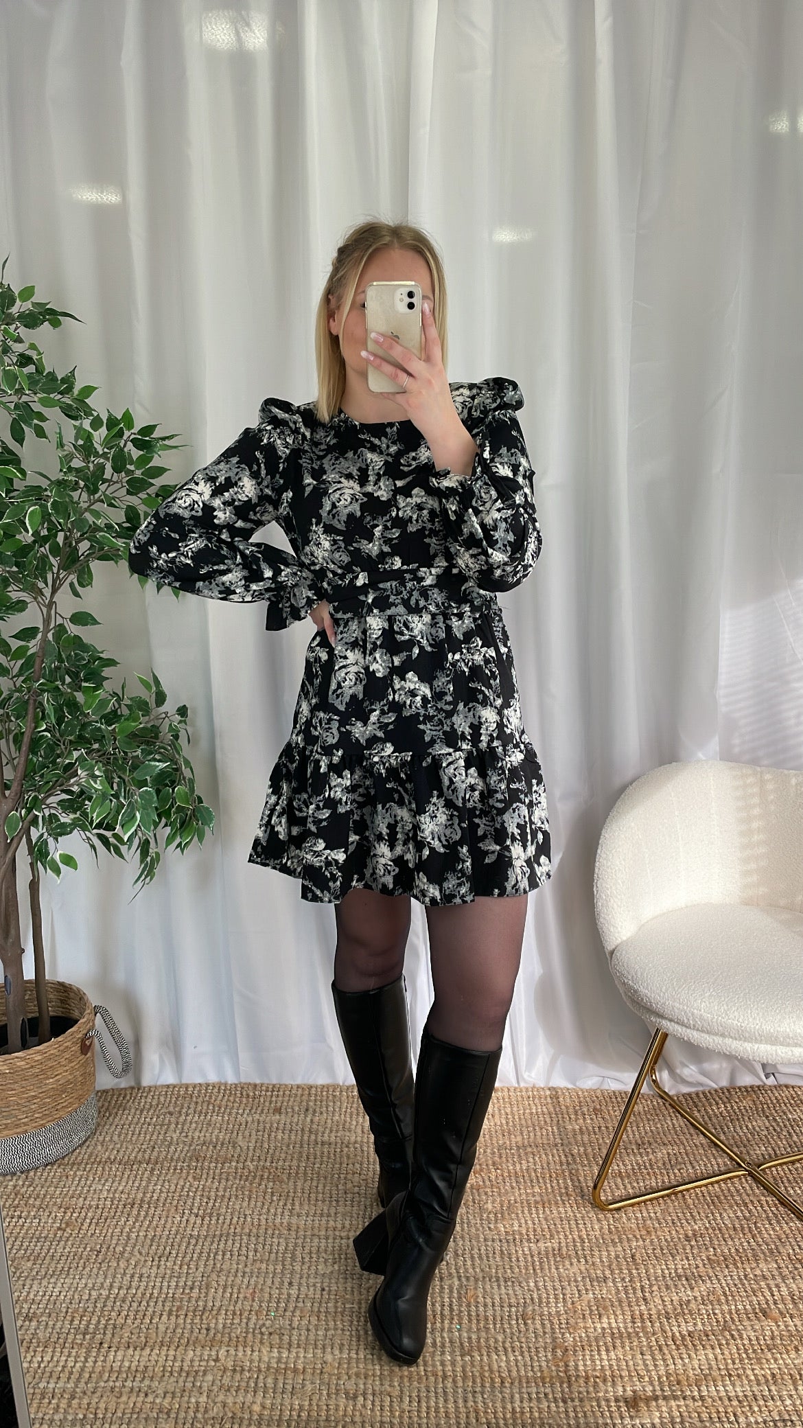 Robe black & white LILA